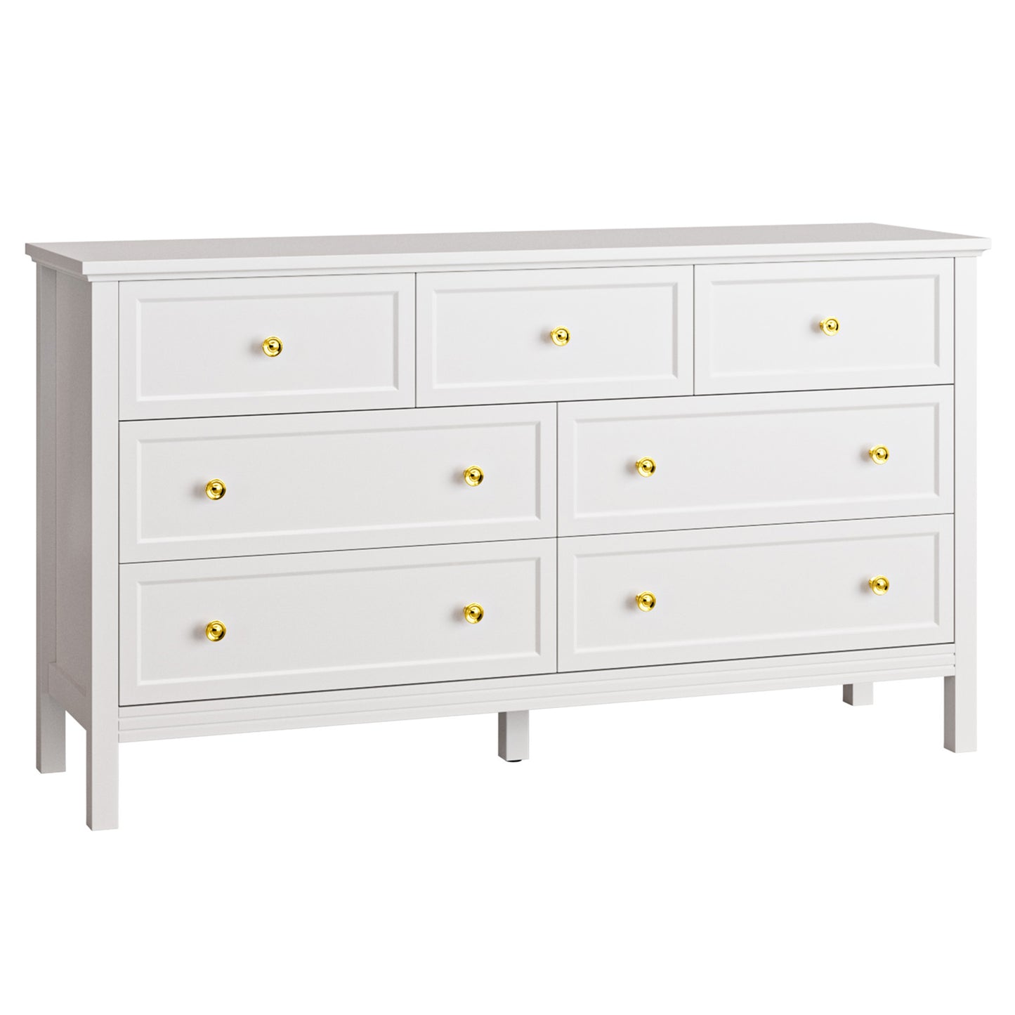 7 Drawer Dresser, Retro Wood Adult Dresser with Metal Handles for Bedroom,Living Room, Hallway