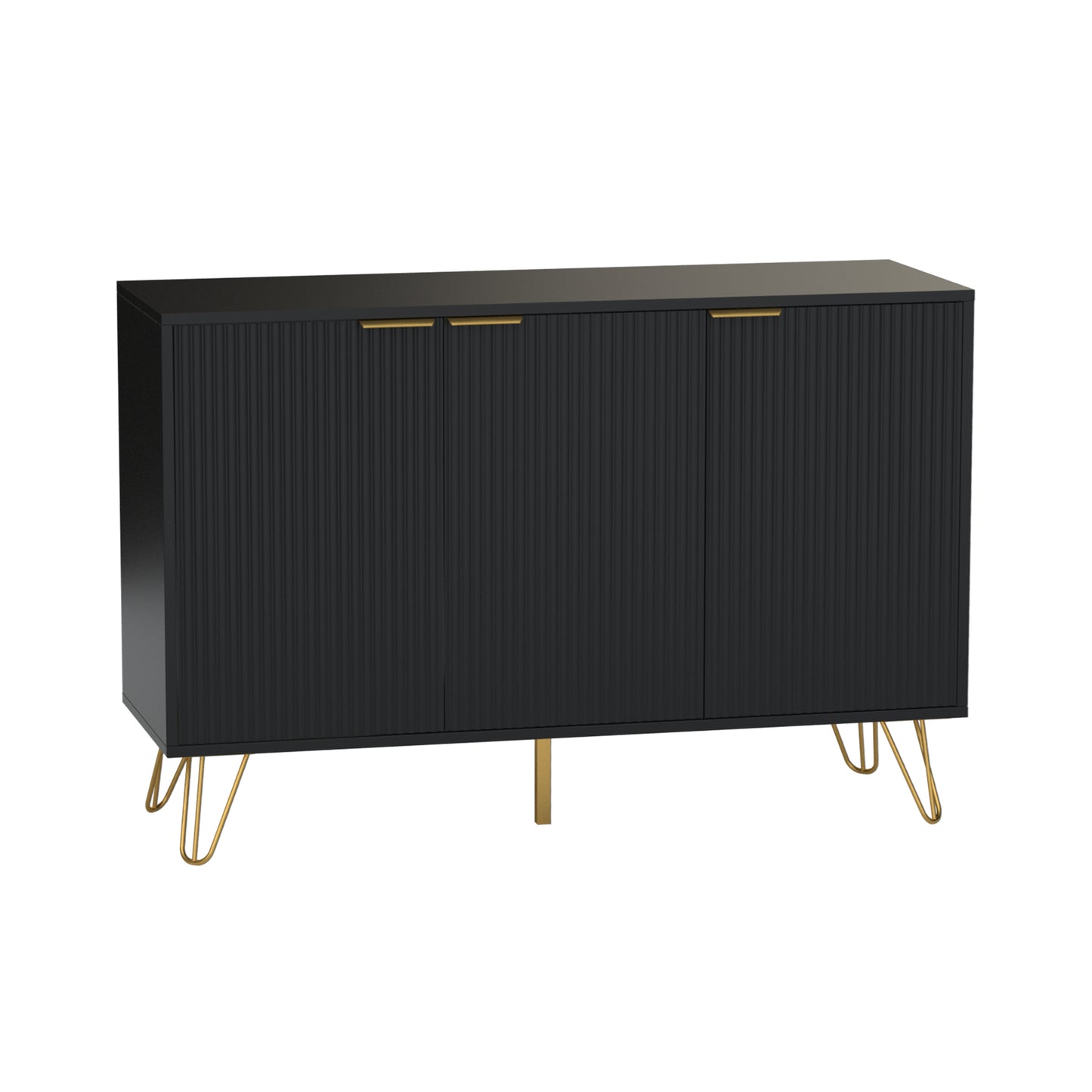 Buffet Cabinet with Storage,Fluted Modern Sideboard Storage Cabinet with 3 Doors,for Living Room Bedroom Dining Room Entryway