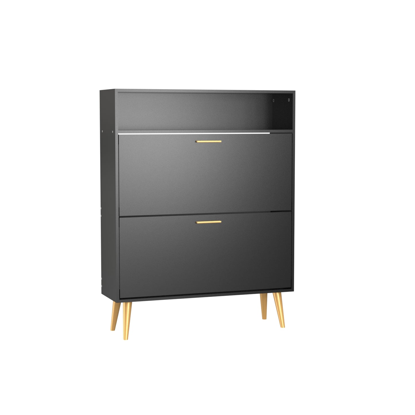 Shoe Cabinet with 2 Flip Drawers and Open Shelf Shoe Organizer for Entryway