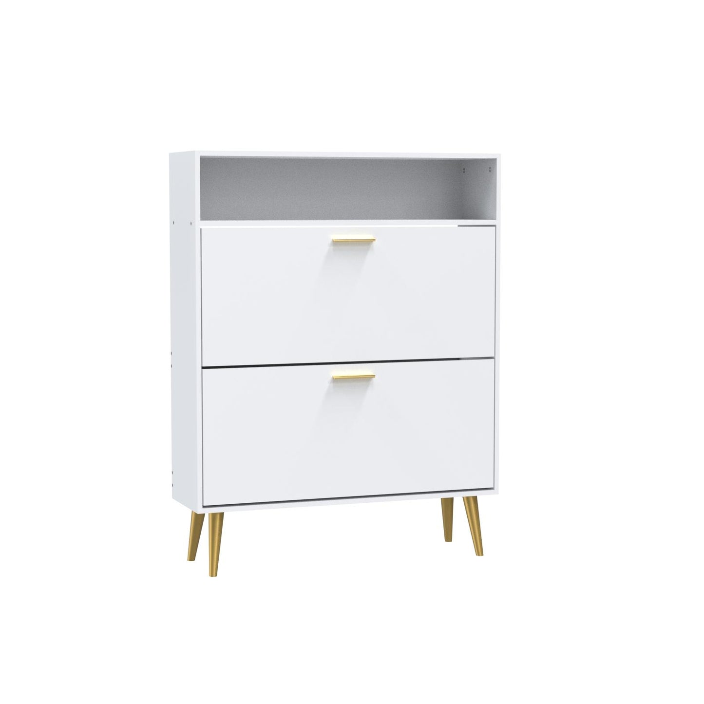 Shoe Cabinet with 2 Flip Drawers and Open Shelf Shoe Organizer for Entryway