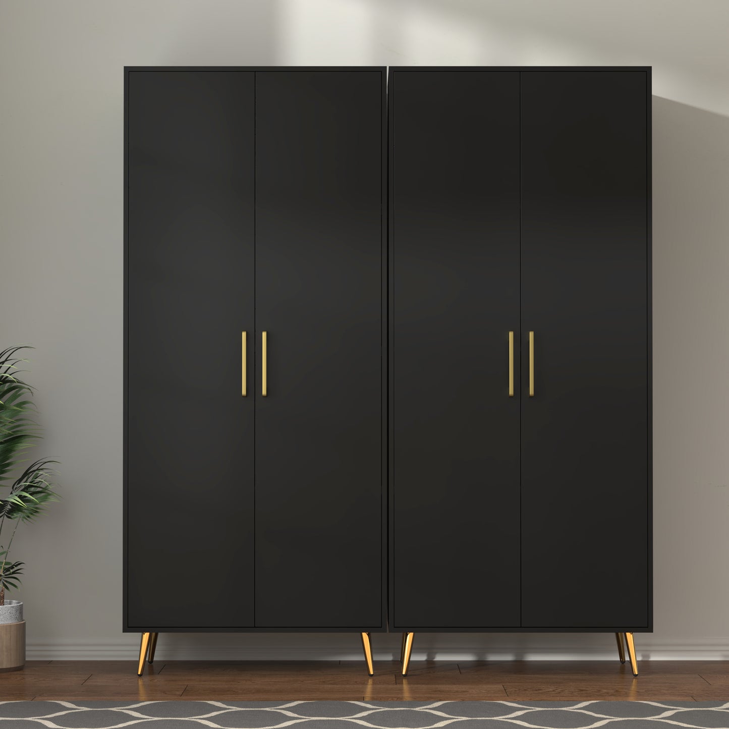 69'' Tall Storage Cabinet,Wood Pantry Cabinet with 4 Shelves & 2 Doors for Living Room, Kitchen, Bathroom, Office