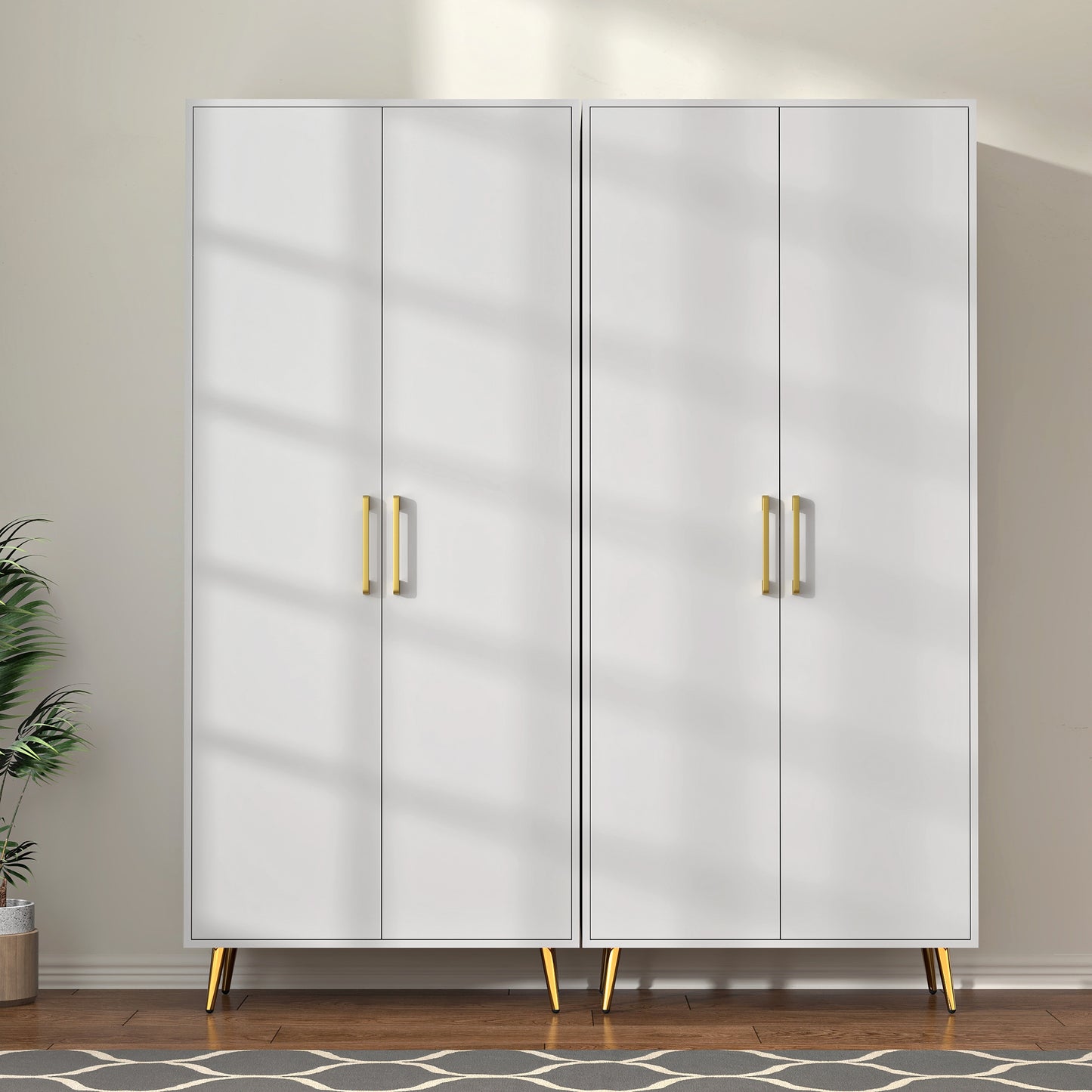69'' Tall Storage Cabinet,Wood Pantry Cabinet with 4 Shelves & 2 Doors for Living Room, Kitchen, Bathroom, Office