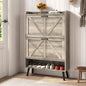 Shoe Storage Cabinet with 2 Flip Drawers, Farmhouse Shoe Organizer for Entryway