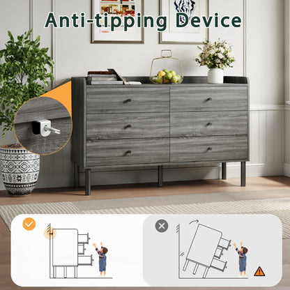 YouTrend 6 Drawer Wood Dresser Modern Storage Cabinet Sideboard Adult for Bedroom Living Room Hallway Home,White