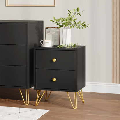 YouTrend Dresser and Nightstand sets,7 Drawer Dresser for Bedroom, 3 Piece Bedroom Dresser Set for Adult,Black