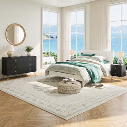 YouTrend Dresser and Nightstand sets,7 Drawer Dresser for Bedroom, 3 Piece Bedroom Dresser Set for Adult,Black