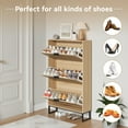 YouTrend Shoe Storage Cabinet,Shoe Rack for Entryway with 2 Flip Drawers,Shoes Storage Cabinet Organizer with Metal Legs,Natural