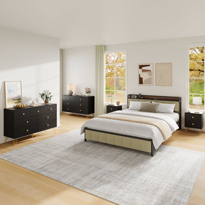 YouTrend Dresser and Nightstand sets,7 Drawer Dresser for Bedroom, 3 Piece Bedroom Dresser Set for Adult,Black