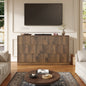 ASTUVIA 55.1" W Fluted 6 Drawer Dresser for Adult,Wooden Bedroom Dresser,Dresser TV Stand up to 65" for Living Room,Brown