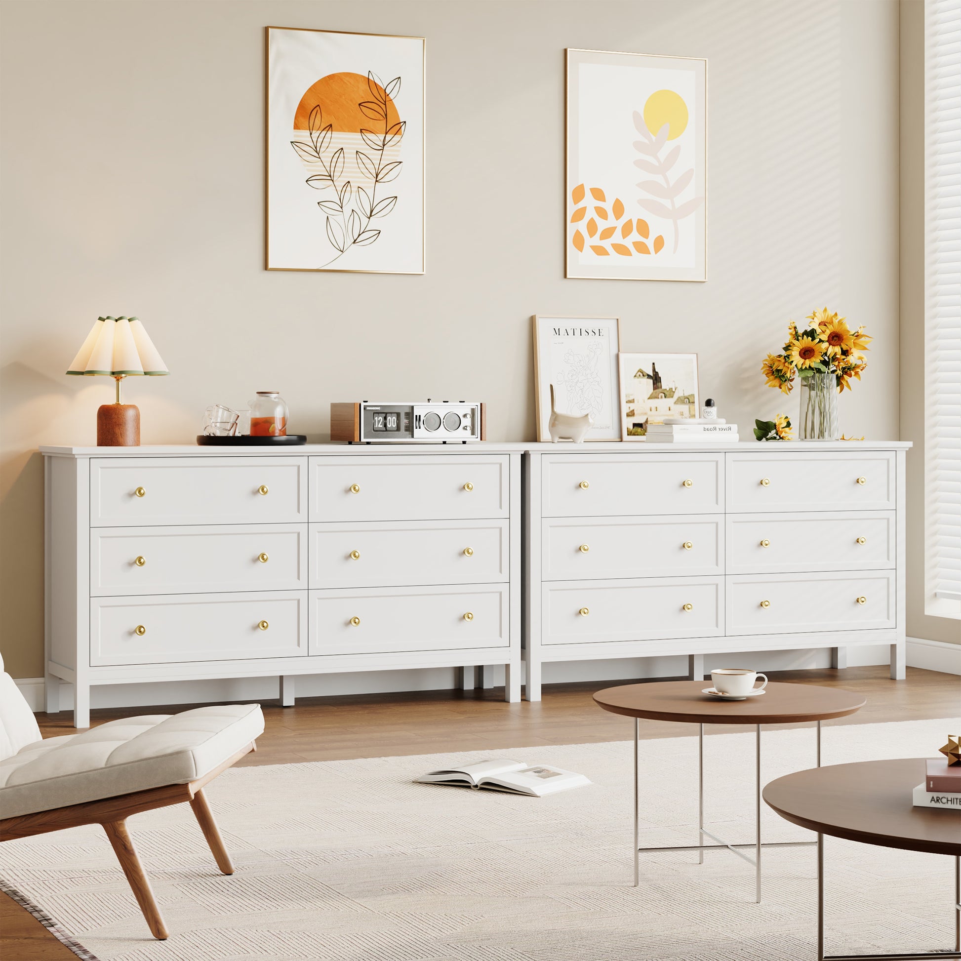 Dresser with 6 Large Drawer for Bedroom,Traditional Adult Chest of Dra YouTrend Dresser with 6 Large Drawer for Bedroom,Traditional Adult Chest of Dra YouTrend