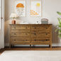 Dresser with 6 Large Drawer for Bedroom,Traditional Adult Chest of Drawers with Golden Handles for Living Room,Hallway,Nursery