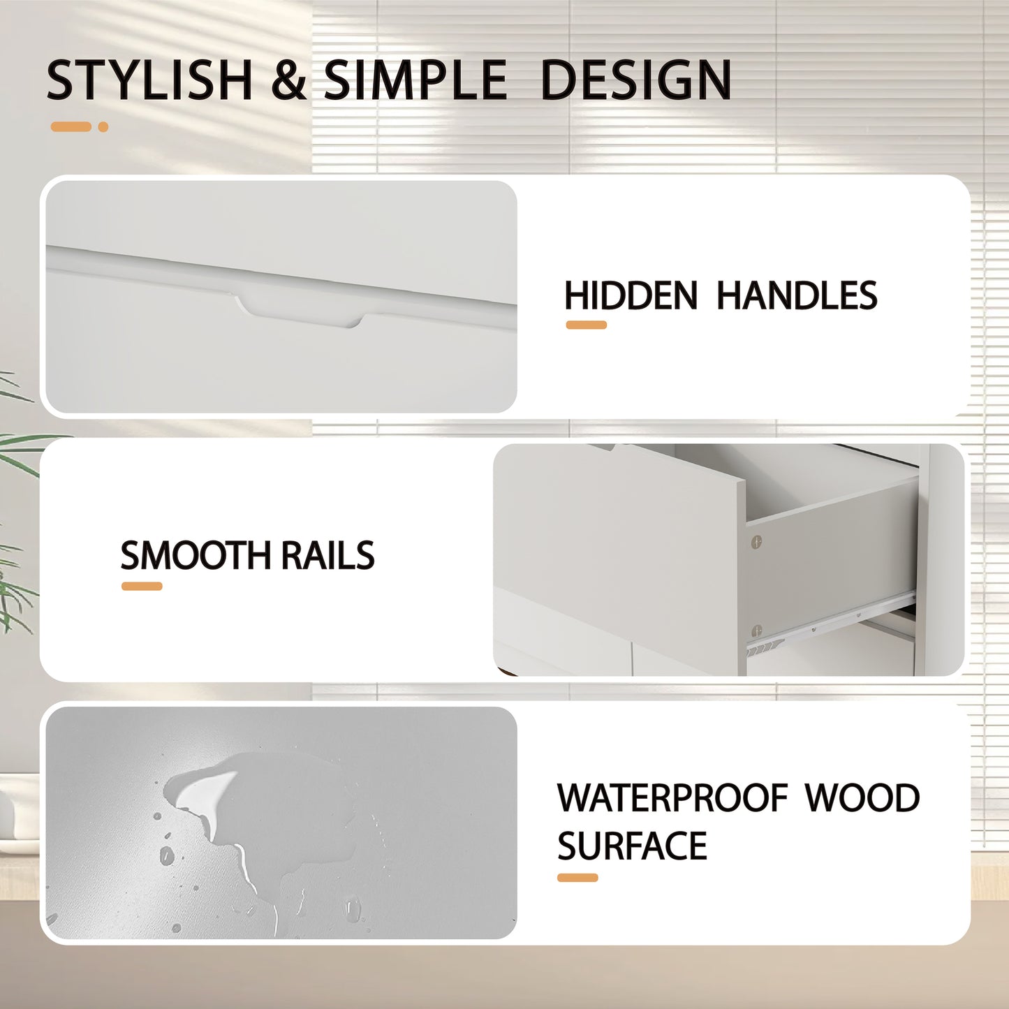 9 Drawer Dresser W/ Hidden Handles,Modern Adult Wood Dresser for Bedroom, Living Room, Hallway