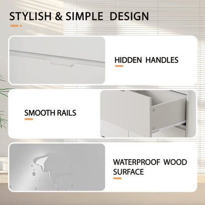 9 Drawer Dresser W/ Hidden Handles,Modern Adult Wood Dresser for Bedroom, Living Room, Hallway