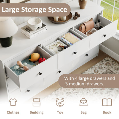9 Drawer Dresser for Bedroom, Wood Dresser with Metal Handles for Living Room, Entryway, Hallway