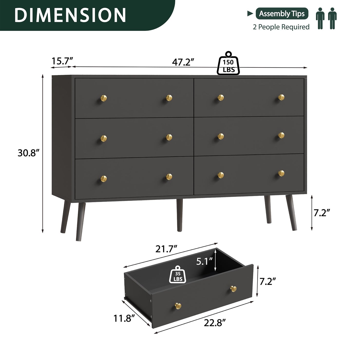 YouTrend Farmhouse Nightstand with 2 Drawers & Open Shelf End Table Bedside Tables for Bedroom Living Room,White