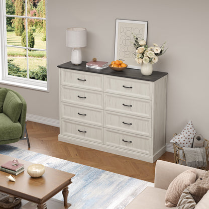 YouTrend Rustic 9-Drawer Wood Dresser, Large Storage Chest Organizer with Metal Handles for Bedroom, Living Room, Farmhouse Style Furniture,Gray