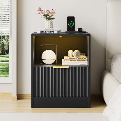YouTrend Nightstand Set of 2 with 2 Drawers for Bedroom, Small End Table for Adults, Wooden Storage Cabinet for Living Room