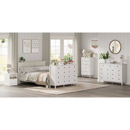 YouTrend 8-Drawer Dressers for Bedroom,55.1"Width Modern Chest of Drawer with Metal Handlesfor Living Room,Hallway,Entryway,White