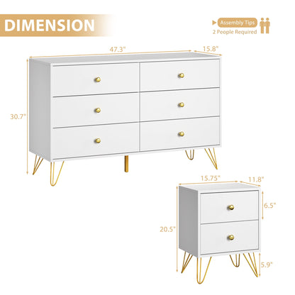 YouTrend Dresser and Nightstand sets,7 Drawer Dresser for Bedroom, 3 Piece Bedroom Dresser Set for Adult,Black