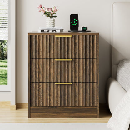 YouTrend Nightstand Set of 2 with 2 Drawers for Bedroom, Small End Table for Adults, Wooden Storage Cabinet for Living Room