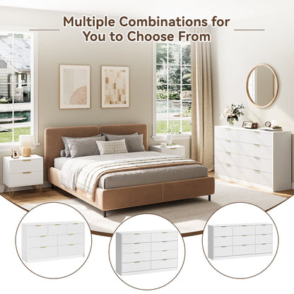 YouTrend 7 Drawer Dresser and Nightstand Sets for Bedroom,3 Piece Bedroom Dresser Set,Fluted Dressers and Nightstands, Modern Bedroom Set