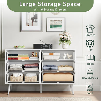 YouTrend Farmhouse Nightstand with 2 Drawers & Open Shelf End Table Bedside Tables for Bedroom Living Room,White