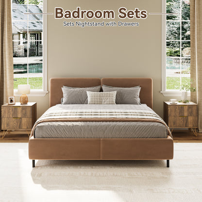 YouTrend 7 Drawer Dresser and Nightstand Sets for Bedroom,3 Piece Bedroom Dresser Set,Fluted Dressers and Nightstands, Modern Bedroom Set