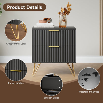 YouTrend 7 Drawer Dresser and Nightstand Sets for Bedroom,3 Piece Bedroom Dresser Set,Fluted Dressers and Nightstands, Modern Bedroom Set