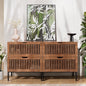 BVIUNTWO Storage Cabinet,55" Farmhouse Buffet Cabinet with Metal Base and Storage Cabinets,Sideboard Coffee Bar for Dining Room,Living Room,Brown