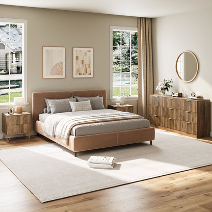 YouTrend 7 Drawer Dresser and Nightstand Sets for Bedroom,3 Piece Bedroom Dresser Set,Fluted Dressers and Nightstands, Modern Bedroom Set