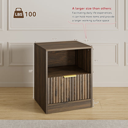 YouTrend Nightstand Set of 2 with 2 Drawers for Bedroom, Small End Table for Adults, Wooden Storage Cabinet for Living Room