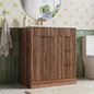 ASTUVIA 60" Fluted Bathroom Vanity Cabinet with 2 Drawers,Bathroom Vanity with Sink and 4 Soft-Close Doors,Floating Bathroom Sink Cabinet,Brown