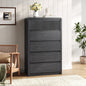 ASTUVIA 9 Fluted Drawers Dresser for Bedroom, 49.2" W Modern Chest of Drawers with Curved Profile Design, Mid Century Storage Dressers Organizer,Brown