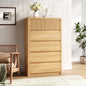 ASTUVIA 9 Fluted Drawers Dresser for Bedroom, 49.2" W Modern Chest of Drawers with Curved Profile Design, Mid Century Storage Dressers Organizer,Brown
