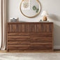 ASTUVIA 9 Fluted Drawers Dresser for Bedroom, 49.2" W Modern Chest of Drawers with Curved Profile Design, Mid Century Storage Dressers Organizer,Brown