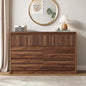 ASTUVIA 9 Fluted Drawers Dresser for Bedroom, 49.2" W Modern Chest of Drawers with Curved Profile Design, Mid Century Storage Dressers Organizer,Brown