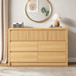 ASTUVIA 9 Fluted Drawers Dresser for Bedroom, 49.2" W Modern Chest of Drawers with Curved Profile Design, Mid Century Storage Dressers Organizer,Brown