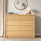 ASTUVIA 9 Fluted Drawers Dresser for Bedroom, 49.2" W Modern Chest of Drawers with Curved Profile Design, Mid Century Storage Dressers Organizer,Brown