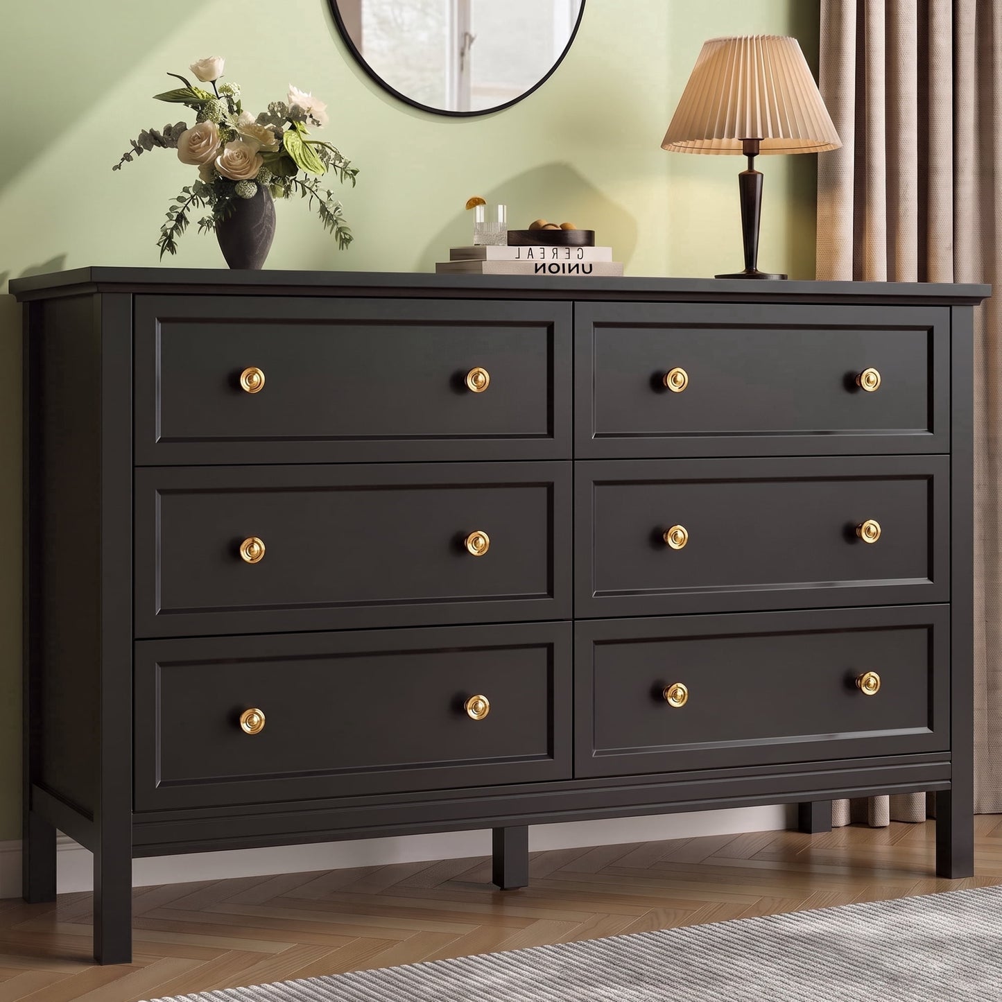 ASTUVIA White Dresser for Adult,6 Drawer Dresser for bedroom,Modern Wood Storage for Living Room
