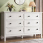 ASTUVIA White Dresser for Adult,6 Drawer Dresser for bedroom,Modern Wood Storage for Living Room