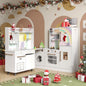 ASTUVIA Wooden Play Kitchen For Kids With Realistic Lights & Sounds, Smart Storage, Pretend Ice Maker, Sink, Stove, Inspiring Creative Role Play Toy