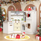 ASTUVIA Wooden Play Kitchen For Kids With Realistic Lights & Sounds, Smart Storage, Pretend Ice Maker, Sink, Stove, Inspiring Creative Role Play Toy