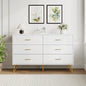 6 Drawer Dresser Double Dresser Storage Cabinet with W Pattern for Living Room, Hallway, Nursery