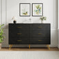 6 Drawer Dresser Double Dresser Storage Cabinet with W Pattern for Living Room, Hallway, Nursery