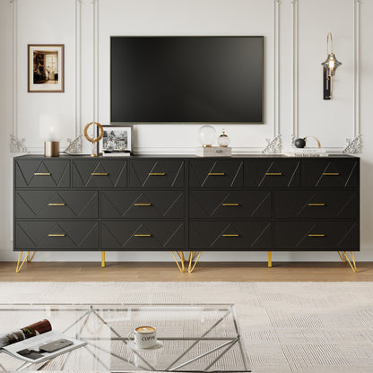 7 Drawer Dresser,Adult Dresser with Golden Legs & Handles,Wooden Chest of Drawer, for Bedroom Living Room