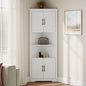 Farmhouse Corner Cabinet with 2 Doors and Adjustable Shelves,Tall Storage Cabinet for Bathroom,Living Room,Kitchen,Living Room