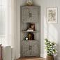 Farmhouse Corner Cabinet with 2 Doors and Adjustable Shelves,Tall Storage Cabinet for Bathroom,Living Room,Kitchen,Living Room