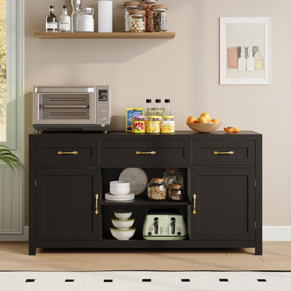 Farmhouse TV Stand for TVs up to 65'',Entertainment Center with Storage Cabinet for Living Room