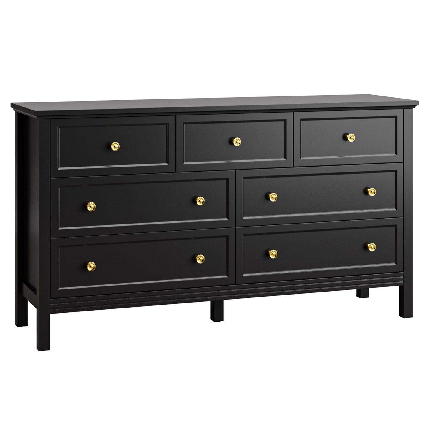 7 Drawer Dresser, Retro Wood Adult Dresser with Metal Handles for Bedroom,Living Room, Hallway