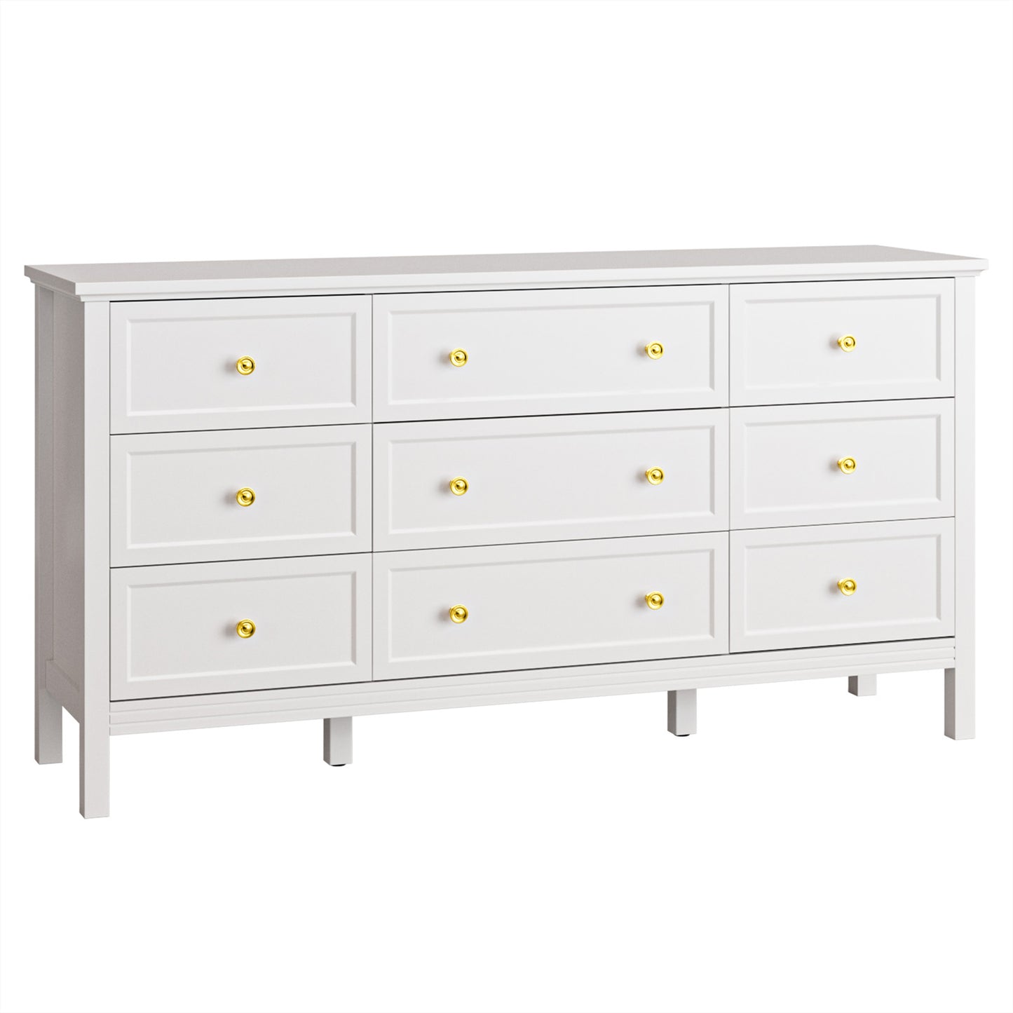9 Drawer Dresser Retro Wood Adult Dresser with Metal Handles for Bedroom,Living Room, Entryway, Hallway